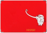 Обложка на паспорт с уголками, Слон-путешественник