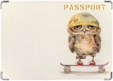Обложка на паспорт с уголками, Owl