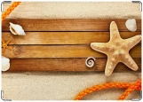 Обложка на паспорт с уголками, Морская звезда и ракушки 2