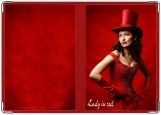 Обложка на паспорт с уголками, Lady in red