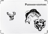 Обложка на паспорт с уголками, Рыболов-охотник