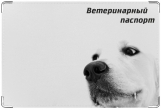 Обложка на ветеринарный паспорт, Белый пес.