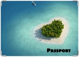 Обложка на паспорт с уголками, остров-сердце
