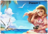 Обложка на паспорт с уголками, девочка с фотиком