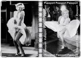 Обложка на паспорт с уголками, мэрилин монро платье