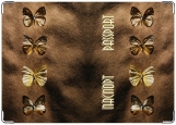 Обложка на паспорт с уголками, макро (бабочки на песке)