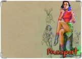 Обложка на паспорт с уголками, Пин Ап 12