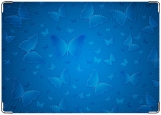 Обложка на паспорт с уголками, синие бабочки
