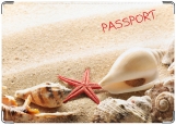 Обложка на паспорт с уголками, Ракушки