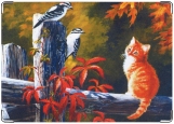Обложка на автодокументы с уголками, Рыженький котенок