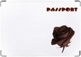 Обложка на паспорт с уголками, Шоколадная роза.