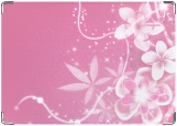 Обложка на паспорт с уголками, Розовые цветы