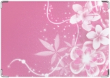 Обложка на автодокументы с уголками, Розовые цветы