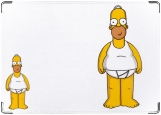Обложка на автодокументы с уголками, Гомер в трусах