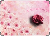 Обложка на паспорт с уголками, цветок