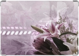 Обложка на автодокументы с уголками, лилии