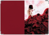 Обложка на автодокументы с уголками, Lady in red