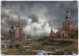 Обложка на паспорт с уголками, Кремль после Апокалипса осень