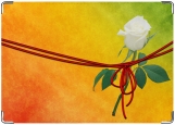 Обложка на автодокументы с уголками, белая роза