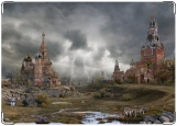 Обложка на автодокументы с уголками, Кремль после Апокалипса осень