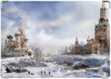 Обложка на автодокументы с уголками, Кремль после Апокалипса зима