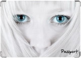 Обложка на паспорт с уголками, Blue Eyes
