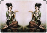 Обложка на паспорт с уголками, Лакшми (богиня с лотосом)