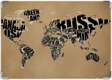Обложка на паспорт с уголками, карта мира