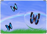 Обложка на автодокументы с уголками, Бабочки в пузыре.