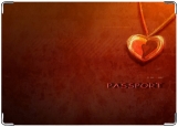 Обложка на паспорт с уголками, Red heart