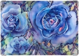 Обложка на автодокументы с уголками, Голубая роза