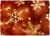 Обложка на автодокументы с уголками, шарики и снежинки