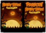 Обложка на паспорт с уголками, Angry Birds Halloween