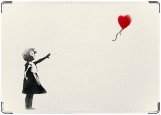 Обложка на паспорт с уголками, Banksy Воздушный шар