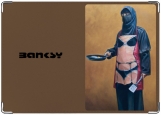 Обложка на паспорт с уголками, Banksy Кухарка