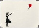 Обложка на автодокументы с уголками, Banksy Воздушный шар