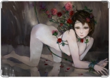 Обложка на автодокументы с уголками, Девушка и розы
