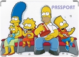 Обложка на паспорт с уголками, Симпсоны