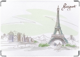 Обложка на паспорт с уголками, Париж в карандаше