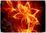 Обложка на автодокументы с уголками, огненный цветок