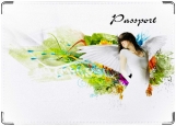Обложка на паспорт с уголками, девушка-ангел