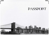 Обложка на паспорт с уголками, бруклинский мост
