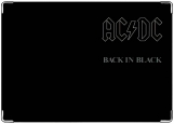 Обложка на паспорт с уголками, AC/DC Back In Black