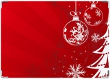 Обложка на автодокументы с уголками, рождественский красный