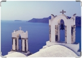 Обложка на автодокументы с уголками, Крит Море Церкви Колокол