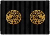 Обложка на автодокументы с уголками, Медальон с драконом