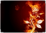 Обложка на паспорт с уголками, Огненный цветок