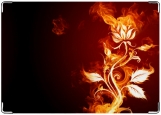 Обложка на автодокументы с уголками, Огненный цветок