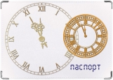 Обложка на паспорт с уголками, часы