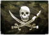 Обложка на паспорт с уголками, Пиратский флаг.